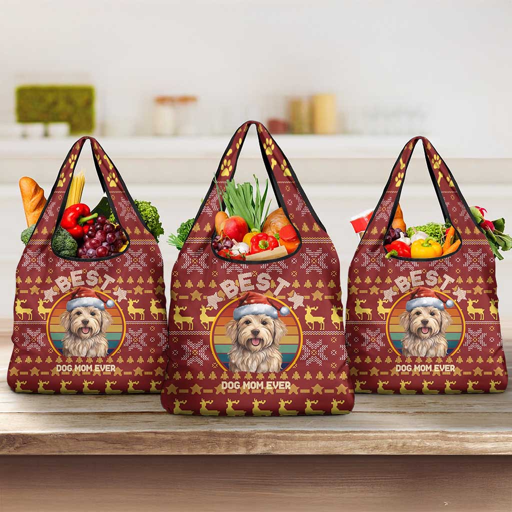 Havanese Best Dog Mom Christmas Grocery Bag Xmas Holiday Patterns - Wonder Print Shop