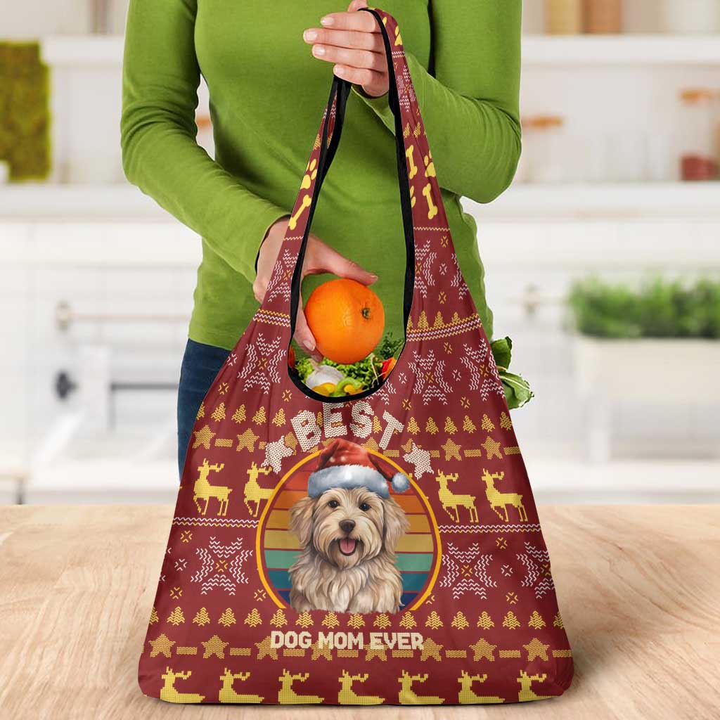 Havanese Best Dog Mom Christmas Grocery Bag Xmas Holiday Patterns - Wonder Print Shop
