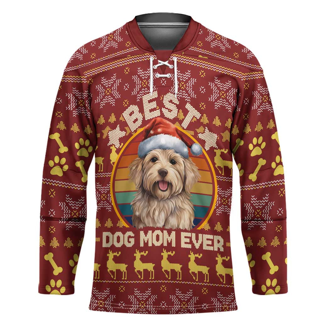 Havanese Best Dog Mom Christmas Hockey Jersey Xmas Holiday Patterns - Wonder Print Shop