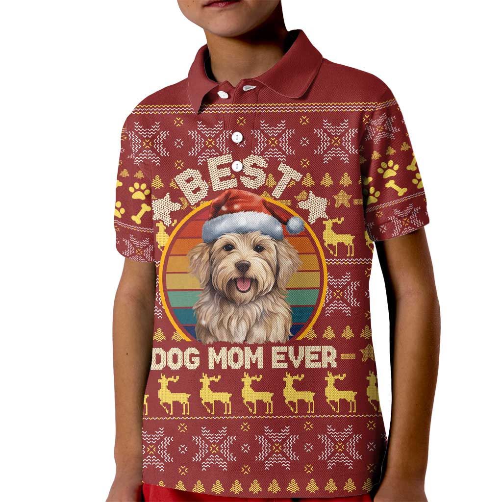 Havanese Best Dog Mom Christmas Kid Polo Shirt Xmas Holiday Patterns - Wonder Print Shop