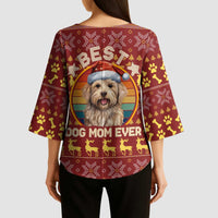 Havanese Best Dog Mom Christmas Kimono Sleeve Blouse Xmas Holiday Patterns - Wonder Print Shop