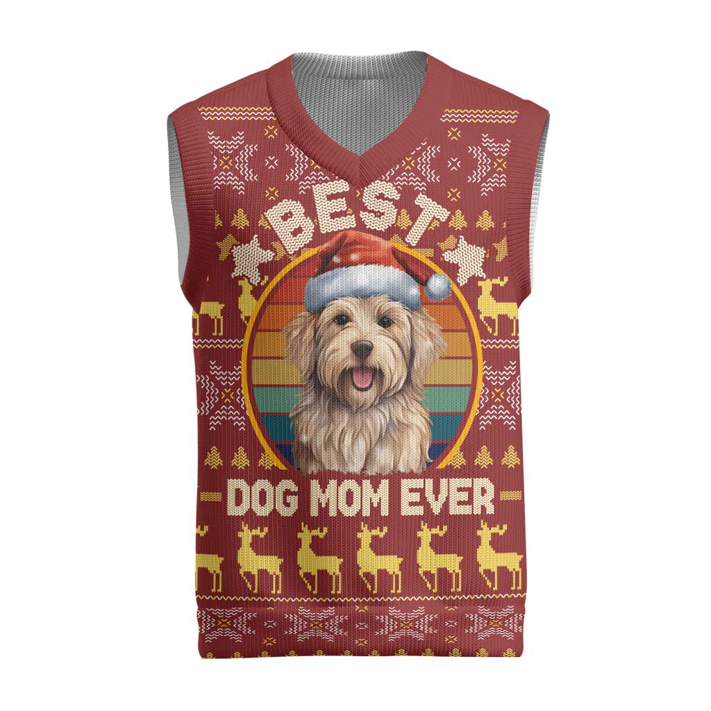 Havanese Best Dog Mom Christmas Knitted V-Neck Vest Xmas Holiday Patterns - Wonder Print Shop