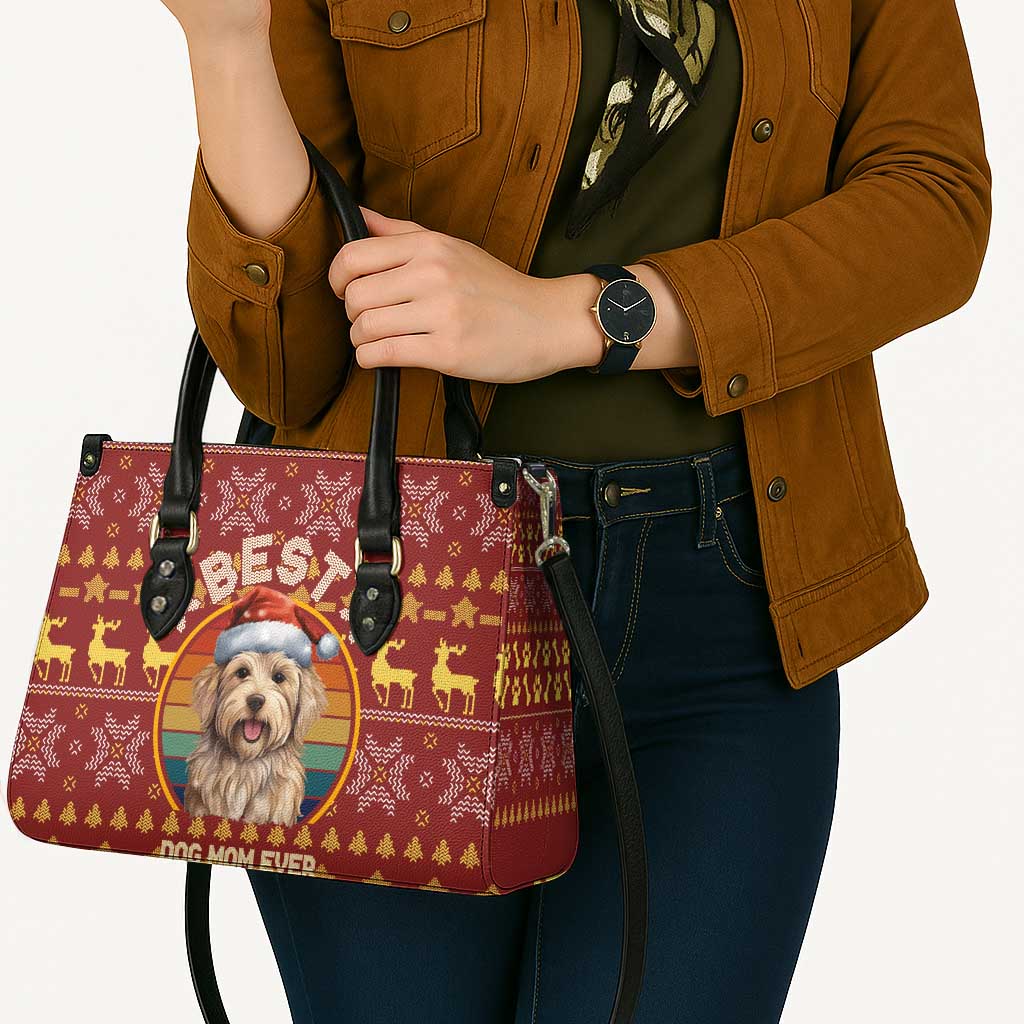 Havanese Best Dog Mom Christmas Leather Bag Xmas Holiday Patterns - Wonder Print Shop