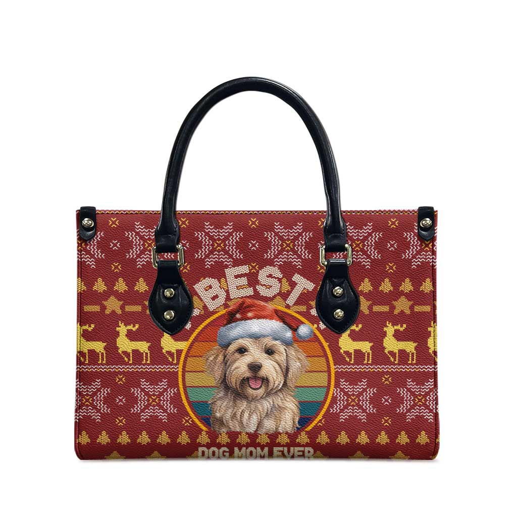 Havanese Best Dog Mom Christmas Leather Bag Xmas Holiday Patterns - Wonder Print Shop