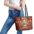 Havanese Best Dog Mom Christmas Leather Tote Bag Xmas Holiday Patterns - Wonder Print Shop