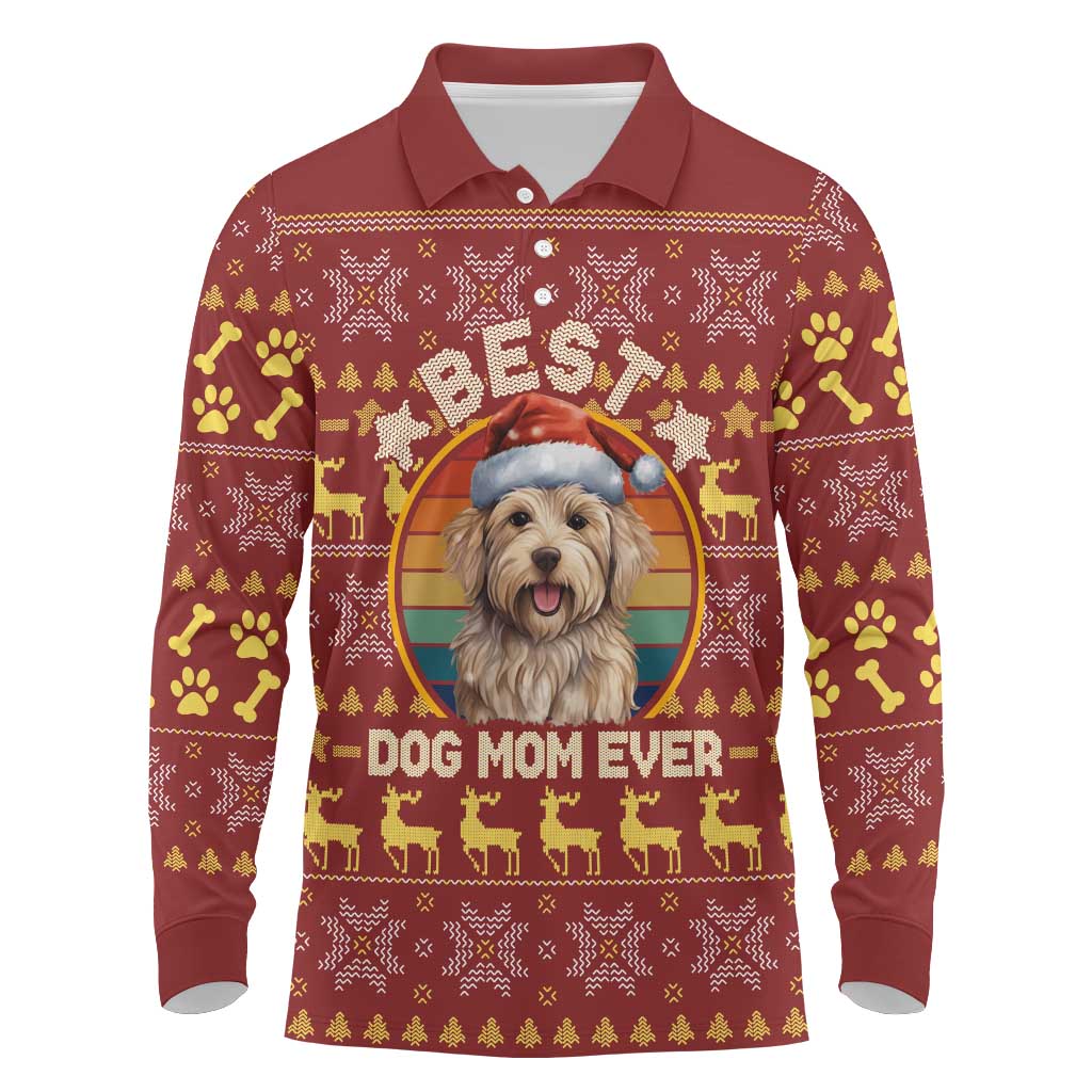 Havanese Best Dog Mom Christmas Long Sleeve Polo Shirt Xmas Holiday Patterns - Wonder Print Shop