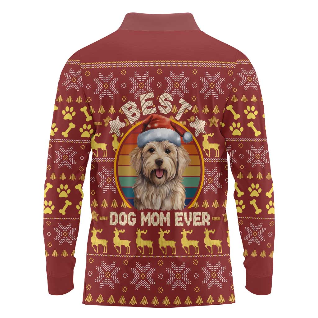 Havanese Best Dog Mom Christmas Long Sleeve Polo Shirt Xmas Holiday Patterns - Wonder Print Shop