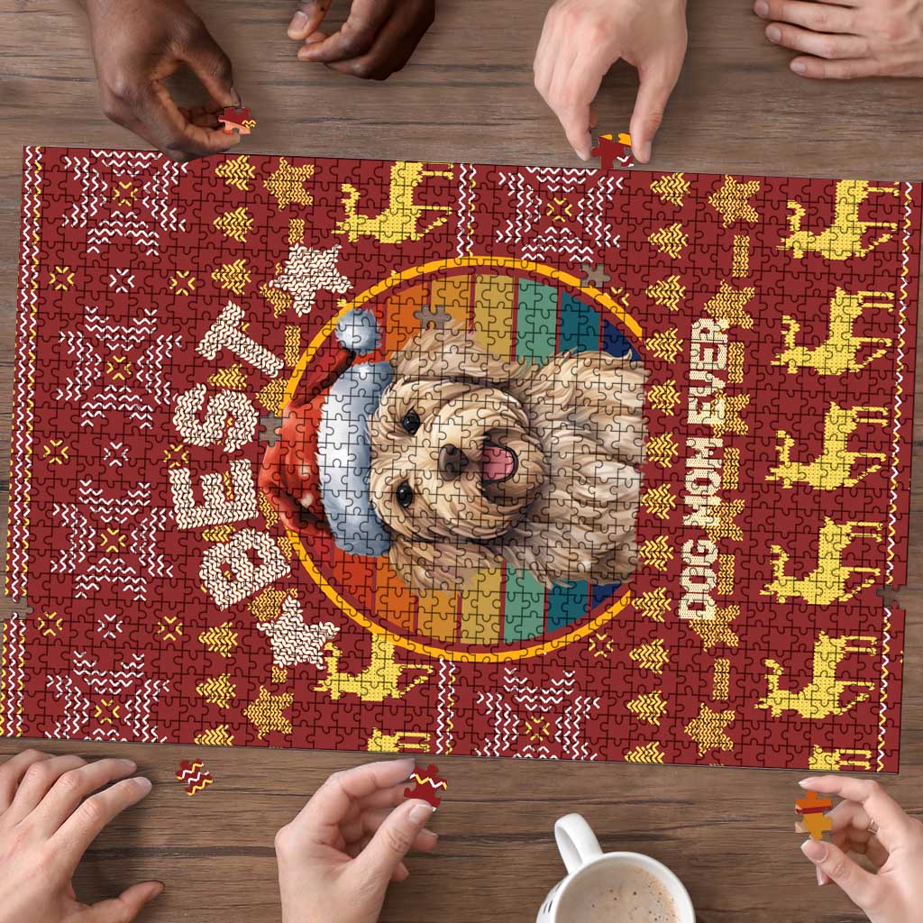 Havanese Best Dog Mom Christmas Puzzle Xmas Holiday Patterns - Wonder Print Shop