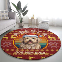 Havanese Best Dog Mom Christmas Round Carpet Xmas Holiday Patterns - Wonder Print Shop
