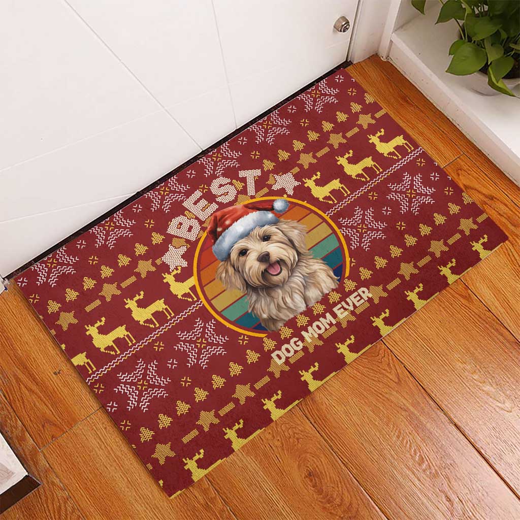 Havanese Best Dog Mom Christmas Rubber Doormat Xmas Holiday Patterns - Wonder Print Shop