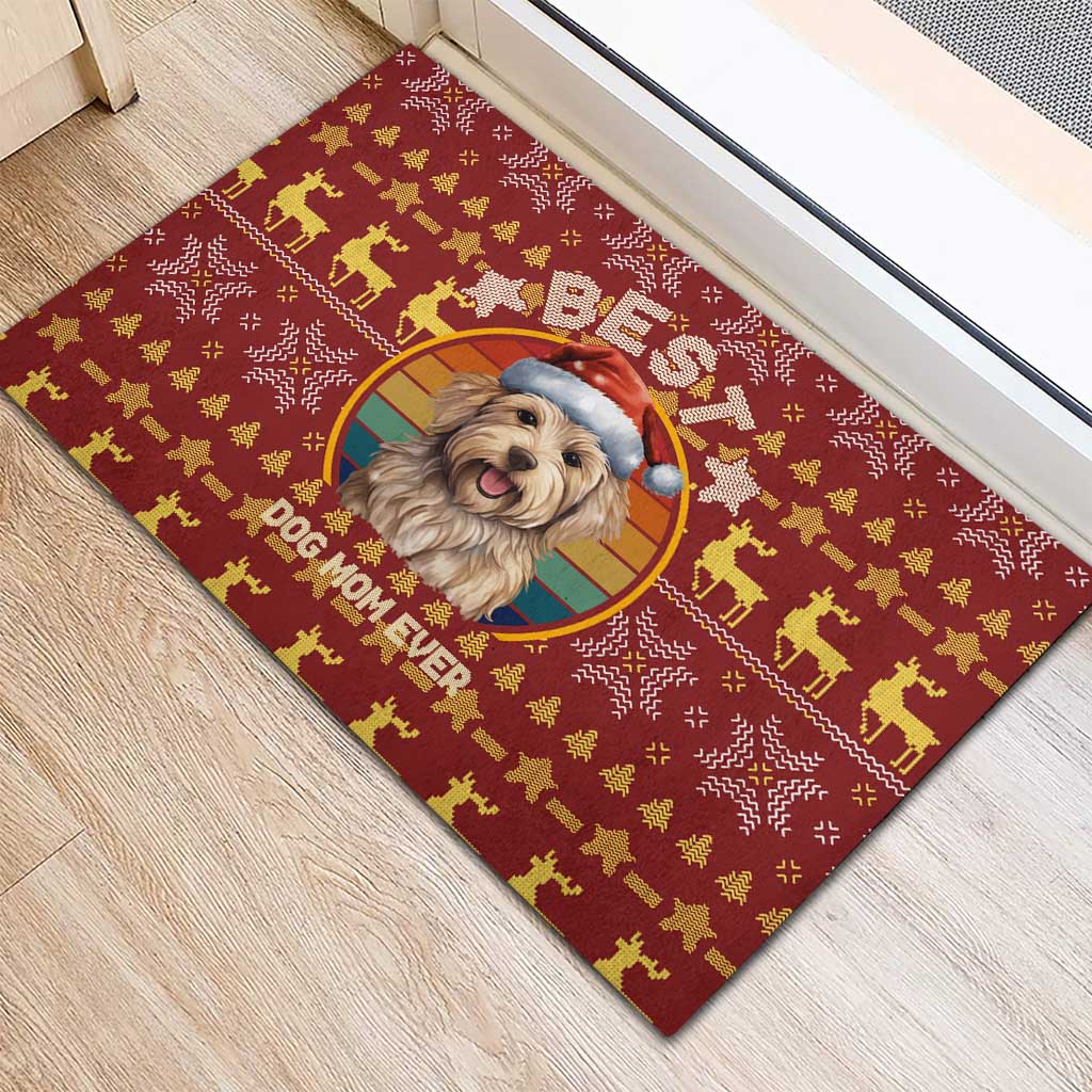 Havanese Best Dog Mom Christmas Rubber Doormat Xmas Holiday Patterns - Wonder Print Shop