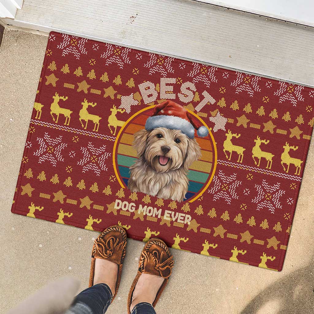 Havanese Best Dog Mom Christmas Rubber Doormat Xmas Holiday Patterns - Wonder Print Shop