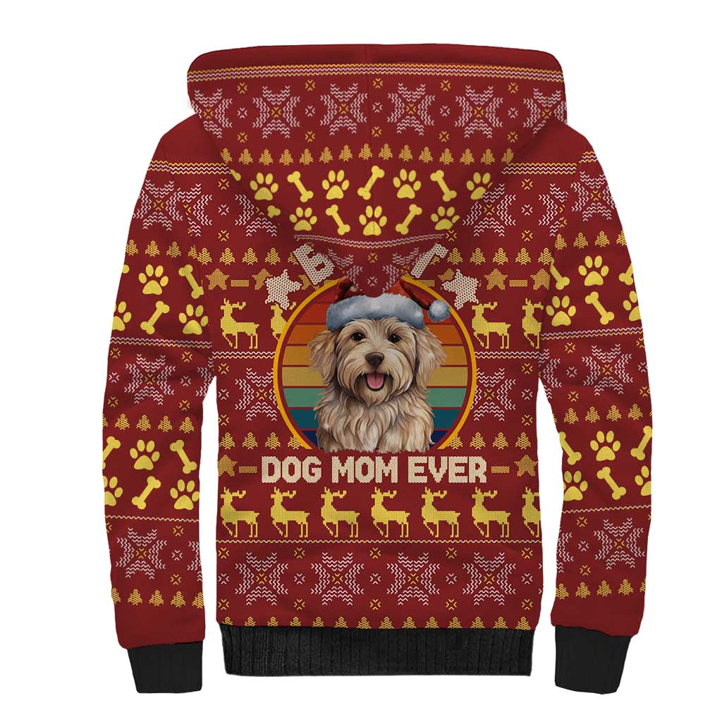 Havanese Best Dog Mom Christmas Sherpa Hoodie Xmas Holiday Patterns - Wonder Print Shop