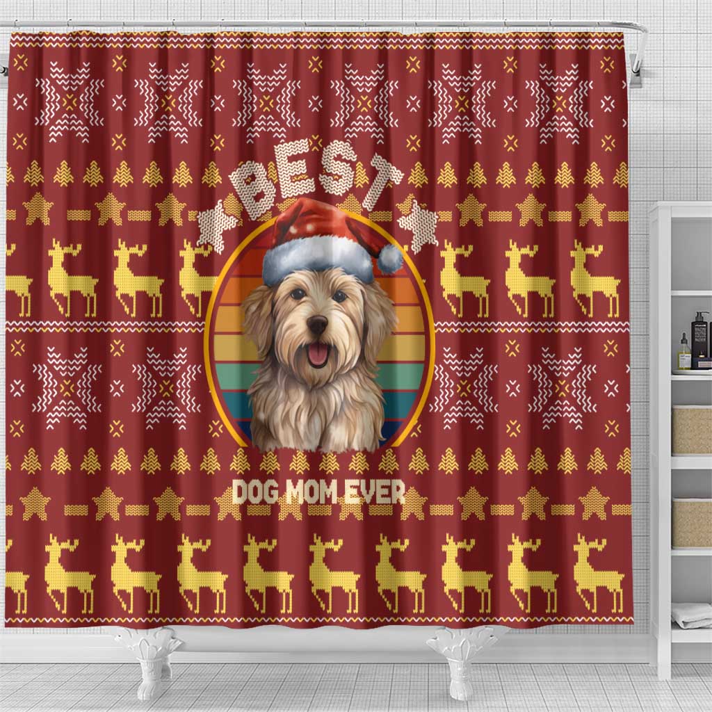 Havanese Best Dog Mom Christmas Shower Curtain Xmas Holiday Patterns - Wonder Print Shop