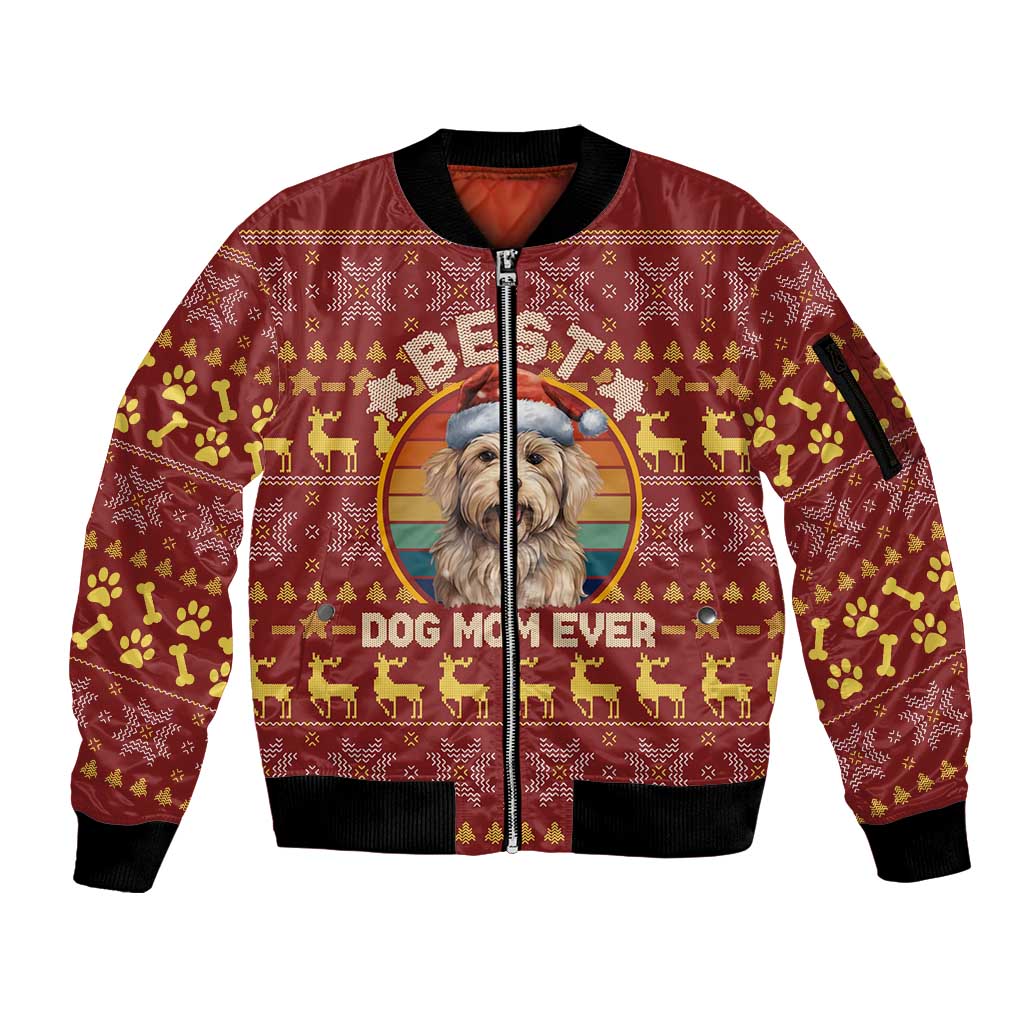 Havanese Best Dog Mom Christmas Sleeve Zip Bomber Jacket Xmas Holiday Patterns - Wonder Print Shop