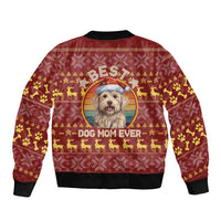 Havanese Best Dog Mom Christmas Sleeve Zip Bomber Jacket Xmas Holiday Patterns - Wonder Print Shop