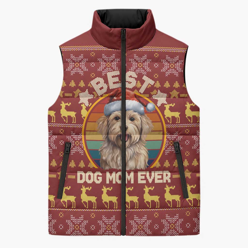 Havanese Best Dog Mom Christmas Sleeveless Puffer Jacket Xmas Holiday Patterns - Wonder Print Shop