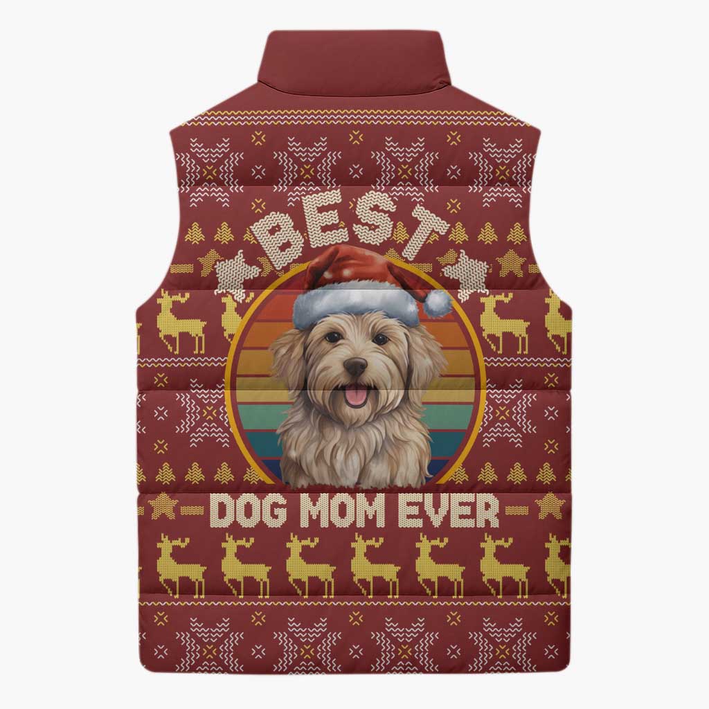 Havanese Best Dog Mom Christmas Sleeveless Puffer Jacket Xmas Holiday Patterns - Wonder Print Shop