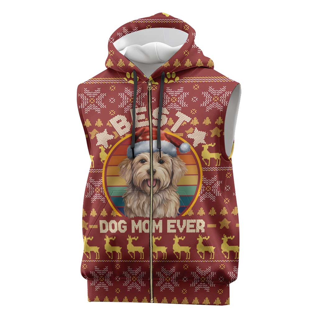 Havanese Best Dog Mom Christmas Sleeveless Zip Hoodie Xmas Holiday Patterns - Wonder Print Shop