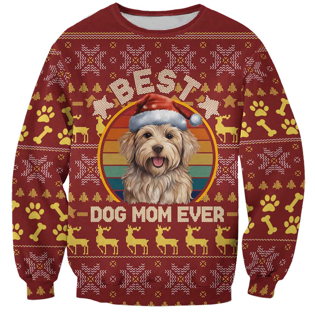 Havanese Best Dog Mom Christmas Sweatshirt Xmas Holiday Patterns - Wonder Print Shop