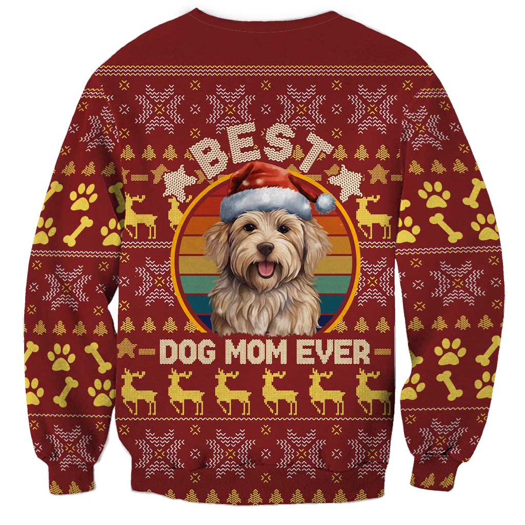 Havanese Best Dog Mom Christmas Sweatshirt Xmas Holiday Patterns - Wonder Print Shop