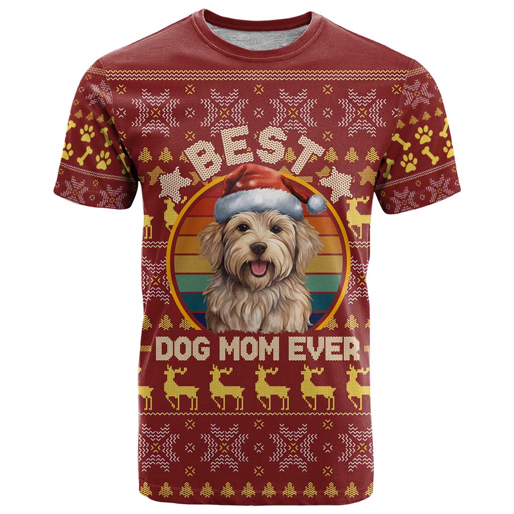 Havanese Best Dog Mom Christmas T Shirt Xmas Holiday Patterns - Wonder Print Shop