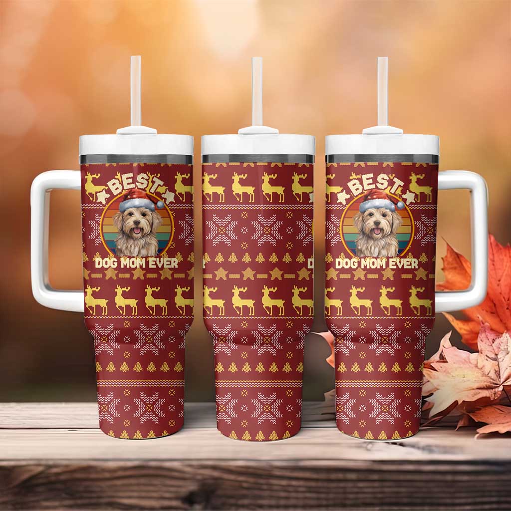 Havanese Best Dog Mom Christmas Tumbler With Handle Xmas Holiday Patterns - Wonder Print Shop