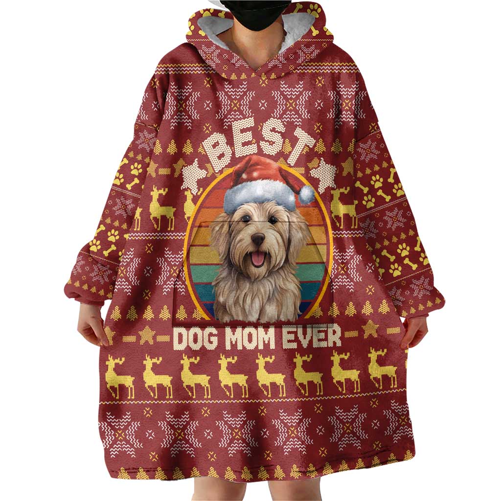 Havanese Best Dog Mom Christmas Wearable Blanket Hoodie Xmas Holiday Patterns - Wonder Print Shop