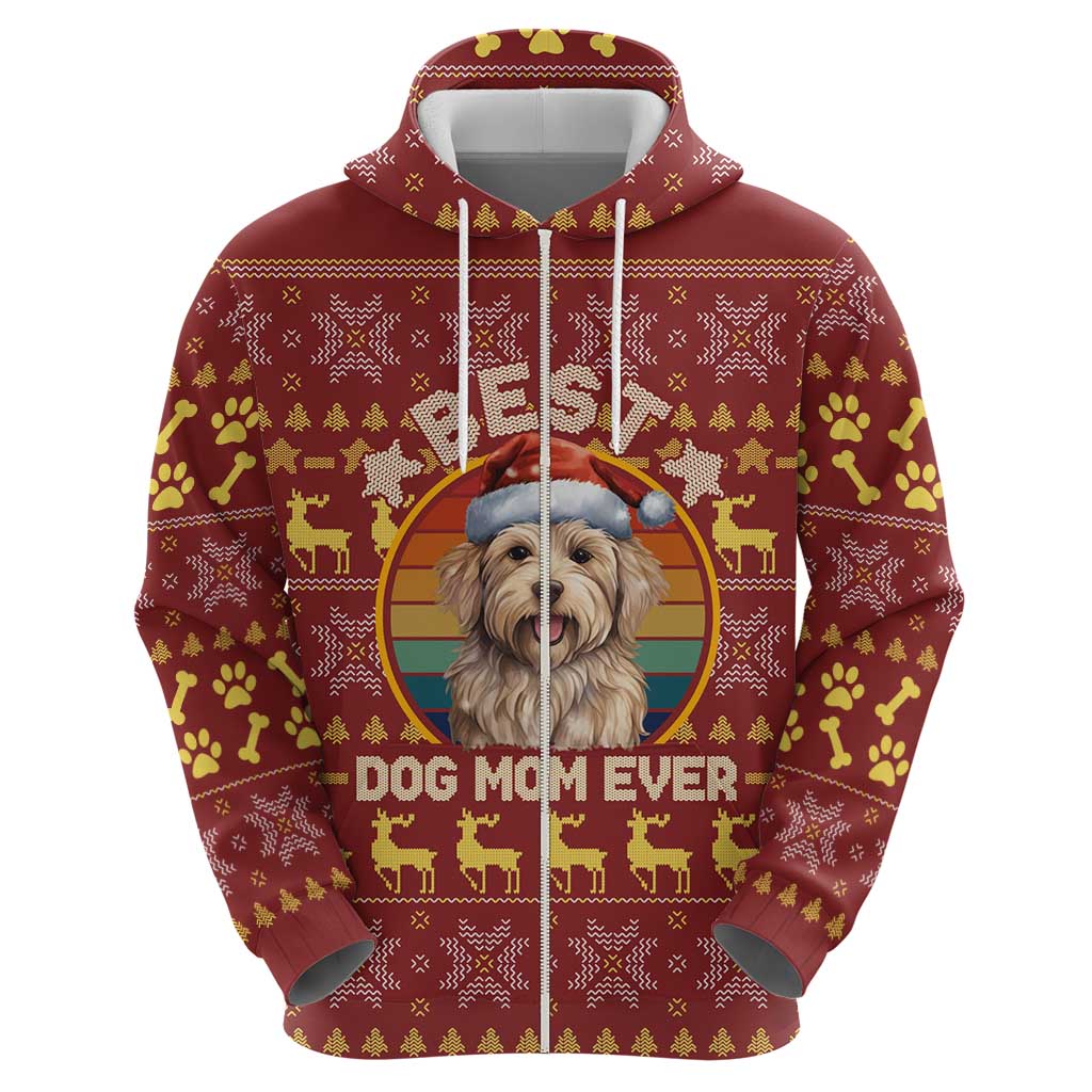 Havanese Best Dog Mom Christmas Zip Hoodie Xmas Holiday Patterns - Wonder Print Shop