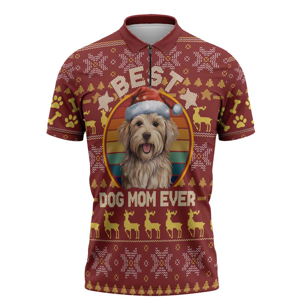 Havanese Best Dog Mom Christmas Zipper Polo Shirt Xmas Holiday Patterns - Wonder Print Shop