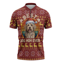 Havanese Best Dog Mom Christmas Zipper Polo Shirt Xmas Holiday Patterns - Wonder Print Shop