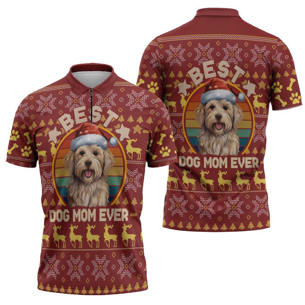 Havanese Best Dog Mom Christmas Zipper Polo Shirt Xmas Holiday Patterns - Wonder Print Shop