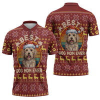 Havanese Best Dog Mom Christmas Zipper Polo Shirt Xmas Holiday Patterns - Wonder Print Shop