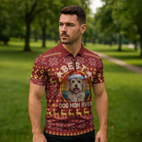 Havanese Best Dog Mom Christmas Zipper Polo Shirt Xmas Holiday Patterns - Wonder Print Shop
