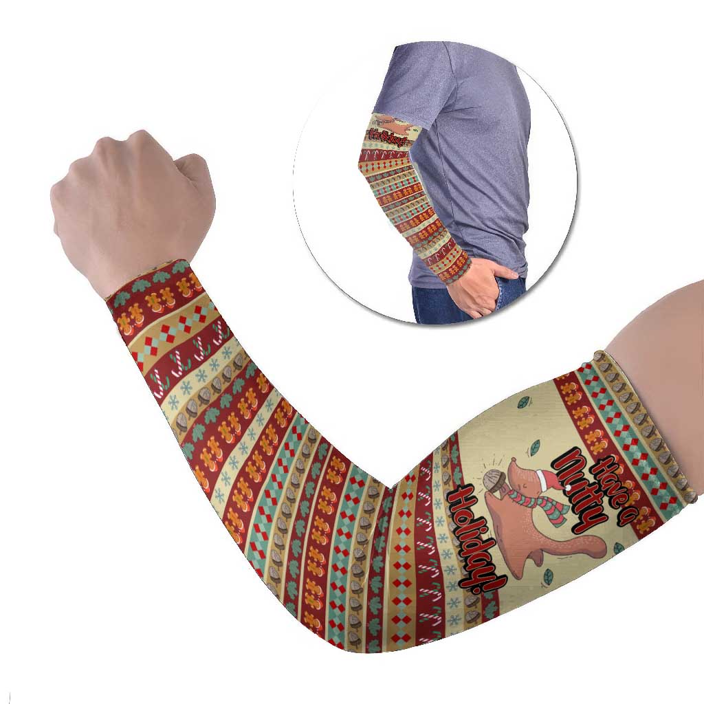 Have A Nutty Holiday Christmas Christmas Arm Sleeves Xmas Holiday Patterns - Wonder Print Shop