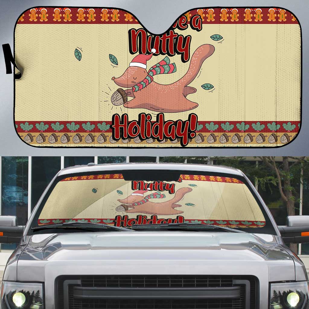 Have A Nutty Holiday Christmas Christmas Auto Sun Shade Xmas Holiday Patterns - Wonder Print Shop