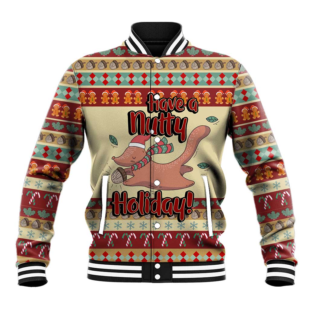 Have A Nutty Holiday Christmas Christmas Baseball Jacket Xmas Holiday Patterns - Wonder Print Shop
