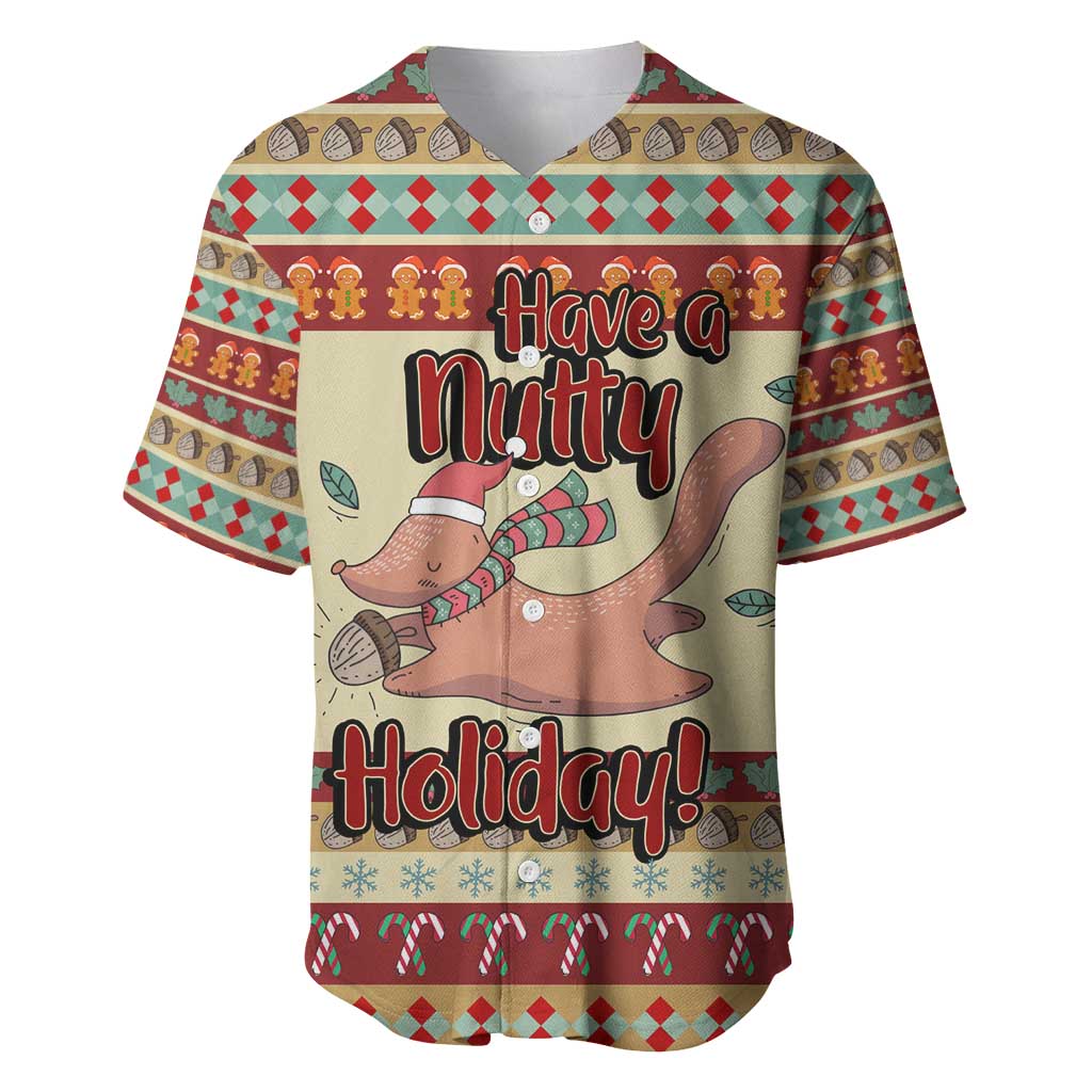 Have A Nutty Holiday Christmas Christmas Baseball Jersey Xmas Holiday Patterns - Wonder Print Shop