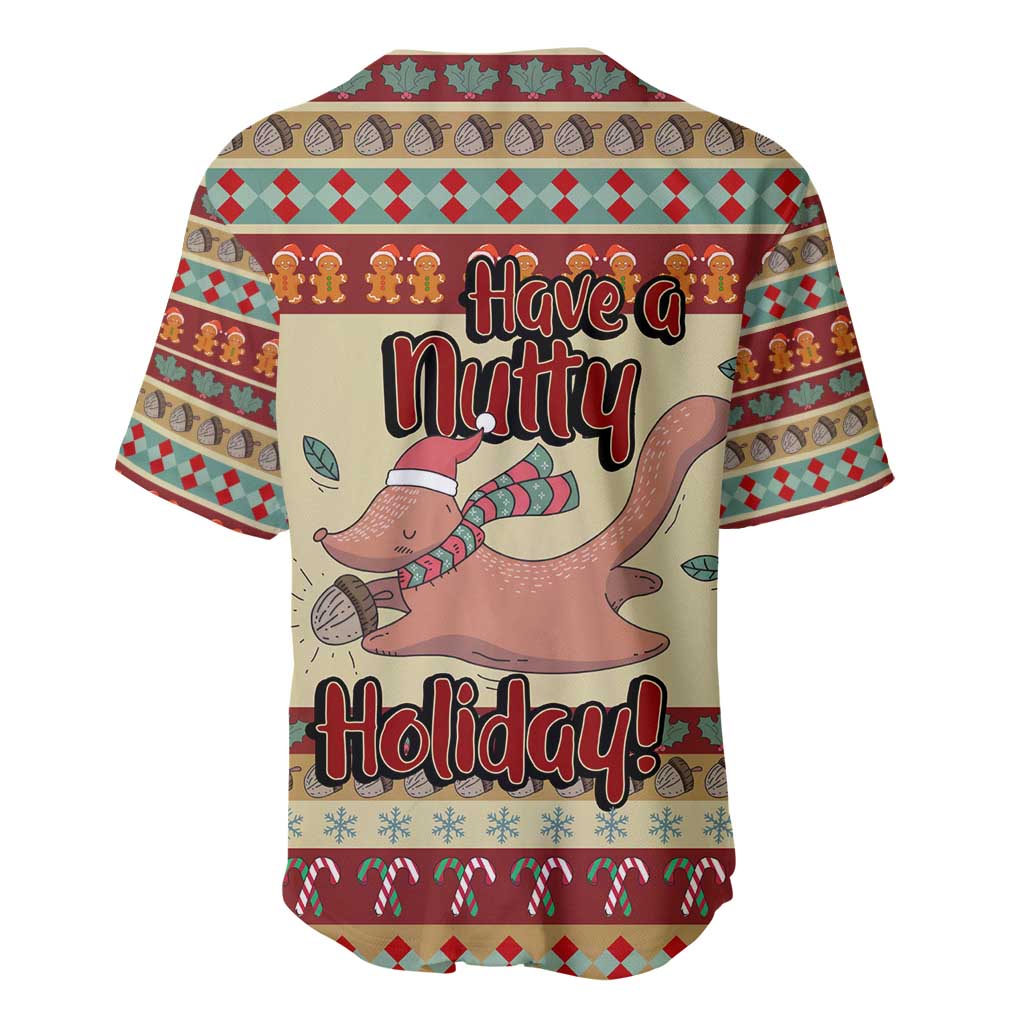 Have A Nutty Holiday Christmas Christmas Baseball Jersey Xmas Holiday Patterns - Wonder Print Shop
