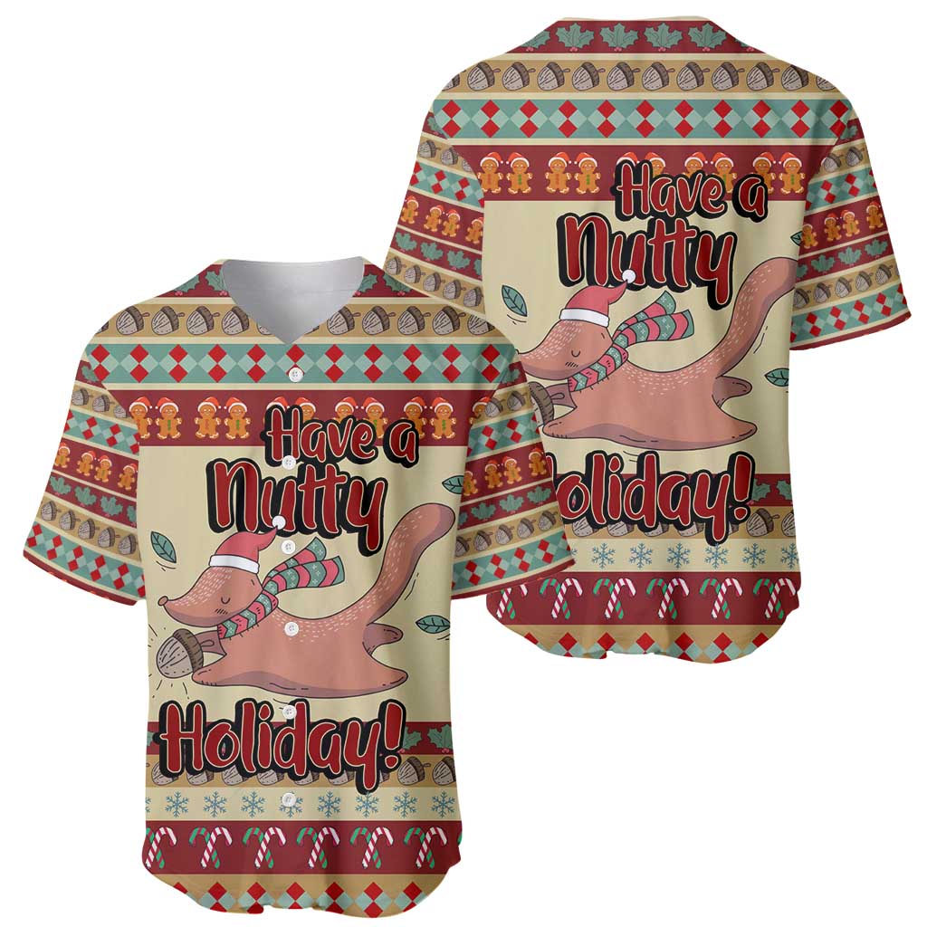 Have A Nutty Holiday Christmas Christmas Baseball Jersey Xmas Holiday Patterns - Wonder Print Shop