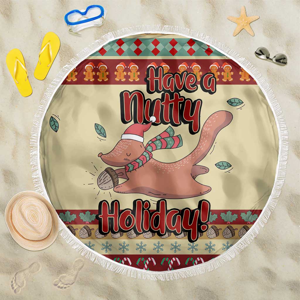Have A Nutty Holiday Christmas Christmas Beach Blanket Xmas Holiday Patterns - Wonder Print Shop