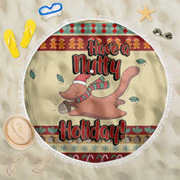 Have A Nutty Holiday Christmas Christmas Beach Blanket Xmas Holiday Patterns - Wonder Print Shop