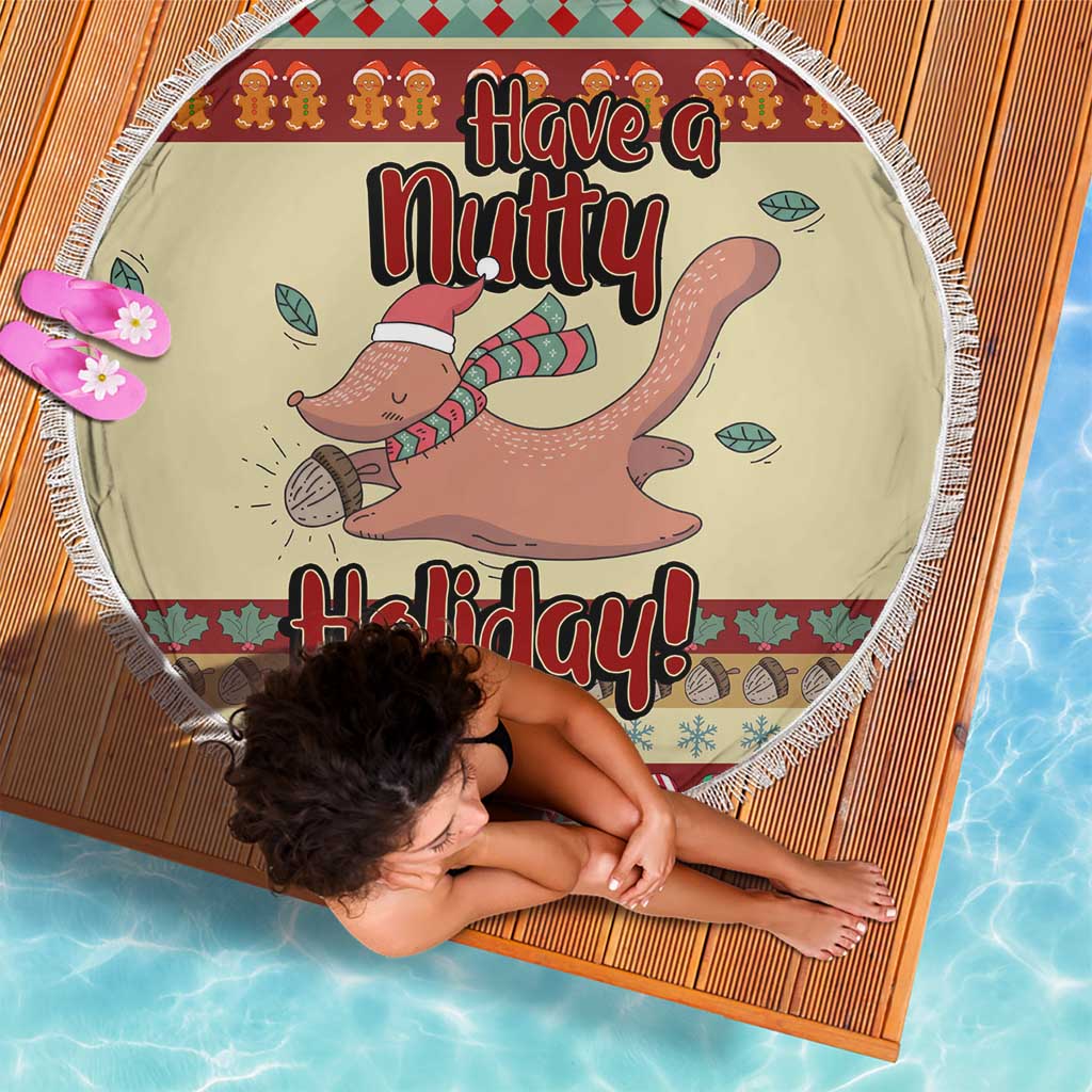 Have A Nutty Holiday Christmas Christmas Beach Blanket Xmas Holiday Patterns - Wonder Print Shop