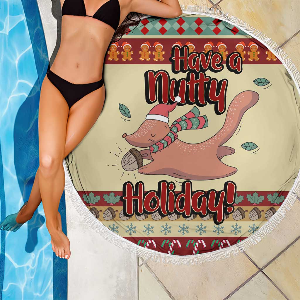 Have A Nutty Holiday Christmas Christmas Beach Blanket Xmas Holiday Patterns - Wonder Print Shop