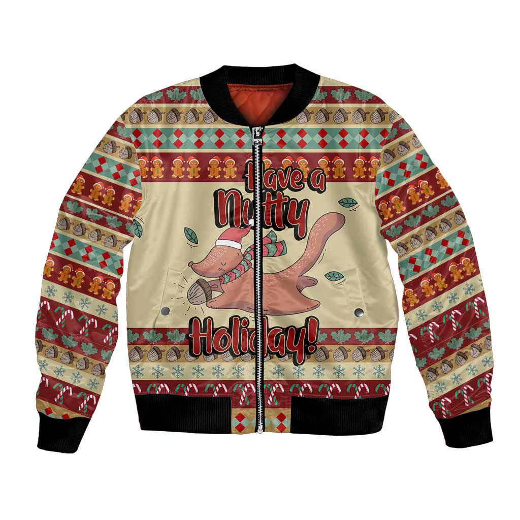 Have A Nutty Holiday Christmas Christmas Bomber Jacket Xmas Holiday Patterns - Wonder Print Shop