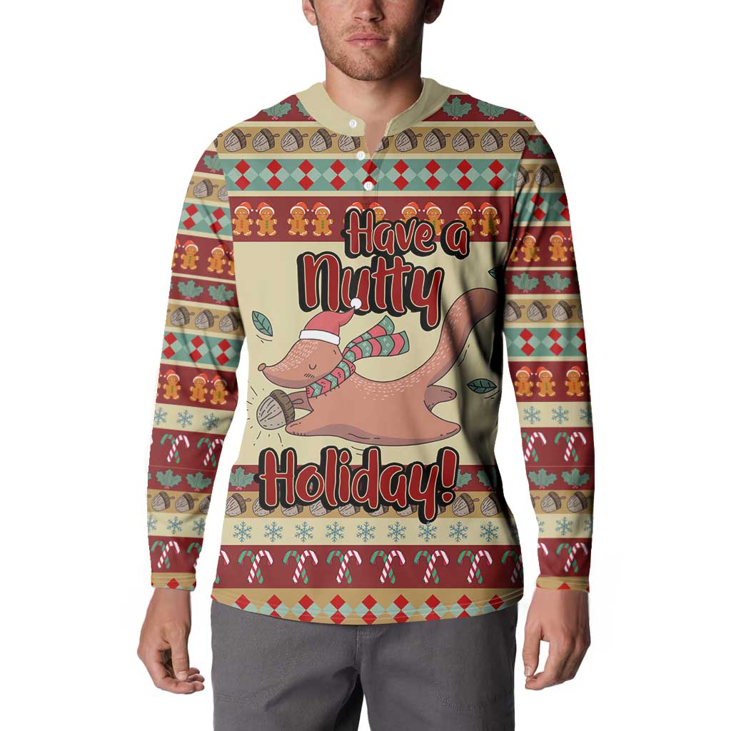 Have A Nutty Holiday Christmas Christmas Button Sweatshirt Xmas Holiday Patterns - Wonder Print Shop