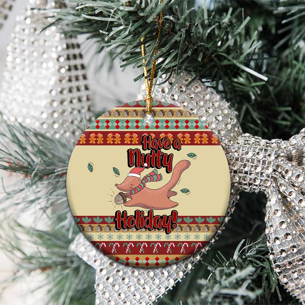 Have A Nutty Holiday Christmas Ceramic Ornament Xmas Holiday Patterns - Wonder Print Shop