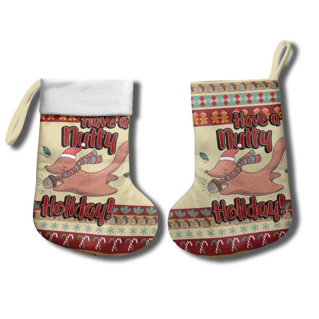 Have A Nutty Holiday Christmas Christmas Stocking Xmas Holiday Patterns - Wonder Print Shop