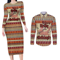 Have A Nutty Holiday Christmas Christmas Couples Matching Long Sleeve Bodycon Dress and Long Sleeve Button Shirt Xmas Holiday Patterns - Wonder Print Shop
