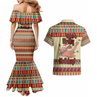 Have A Nutty Holiday Christmas Christmas Couples Matching Mermaid Dress and Hawaiian Shirt Xmas Holiday Patterns - Wonder Print Shop